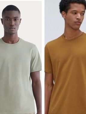 Bundle - Everlane Men's Uniform Crew Tee Organic Cotton Large In Spice & Sage